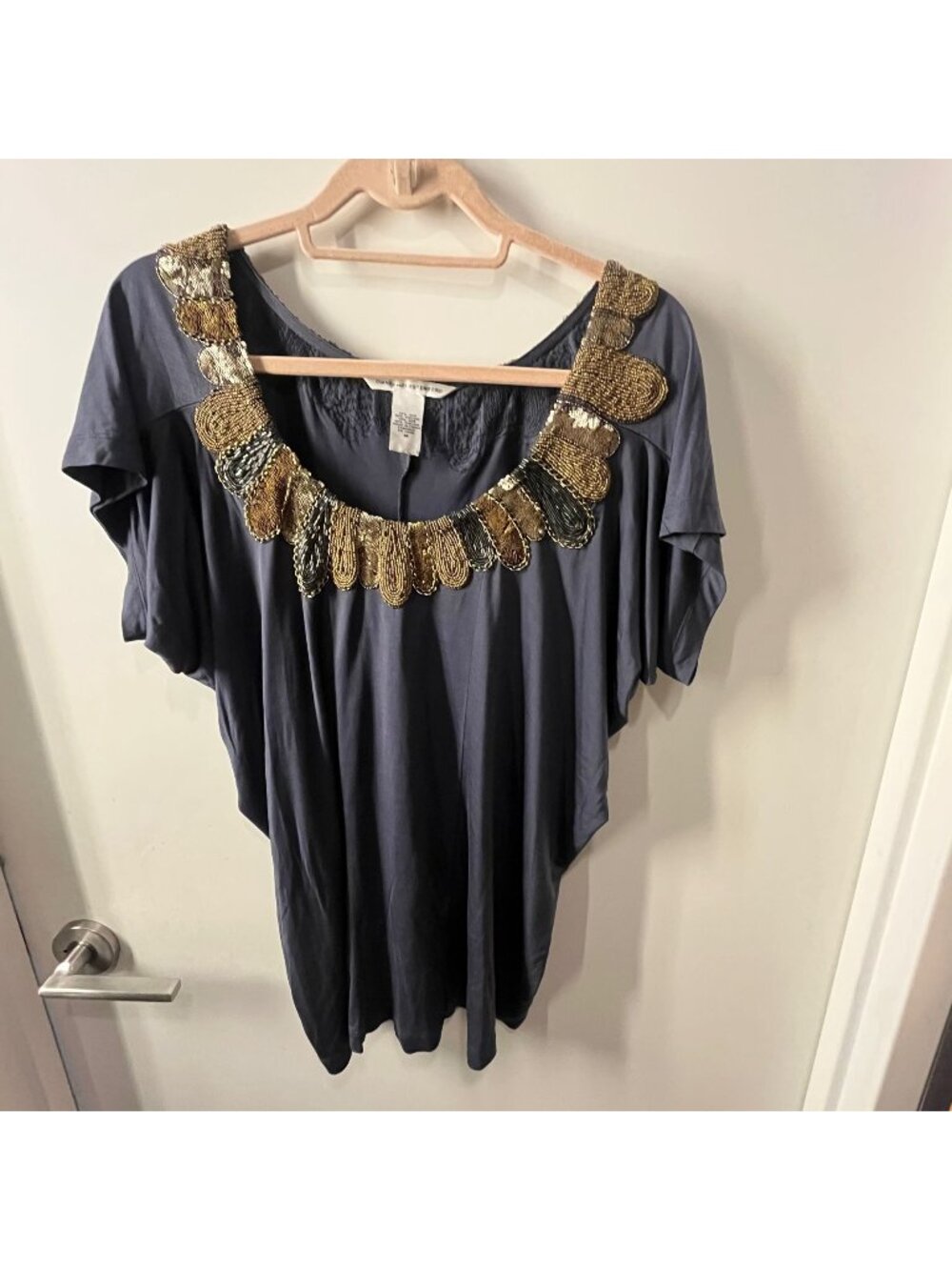 VTG Y2K DIANE VON FURSTENBERG Silk Blend‎ Beaded Top.Size Medium